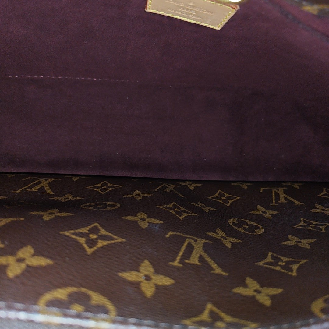 MONTAIGNE MM Monogram Coated Canvas Brown