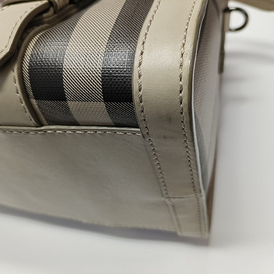 Coated Canvas Shoulder Bag Gray