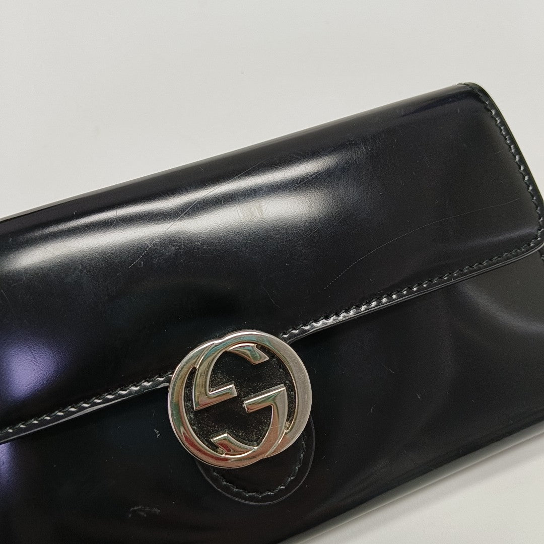 Interlocking G Small Calfskin Black Wallet