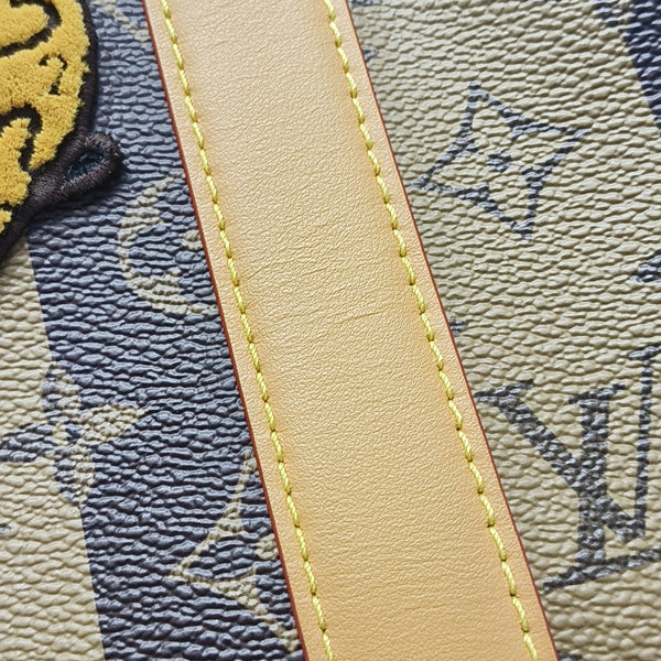 KEEPALL Monogram Coated Canvas Brown