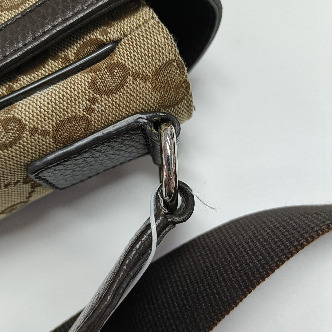 Monogram Canvas Shoulder Bag Brown
