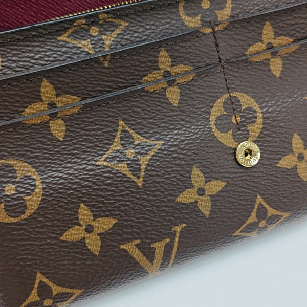 SARAH Monogram Coated Canvas Brown Wallet