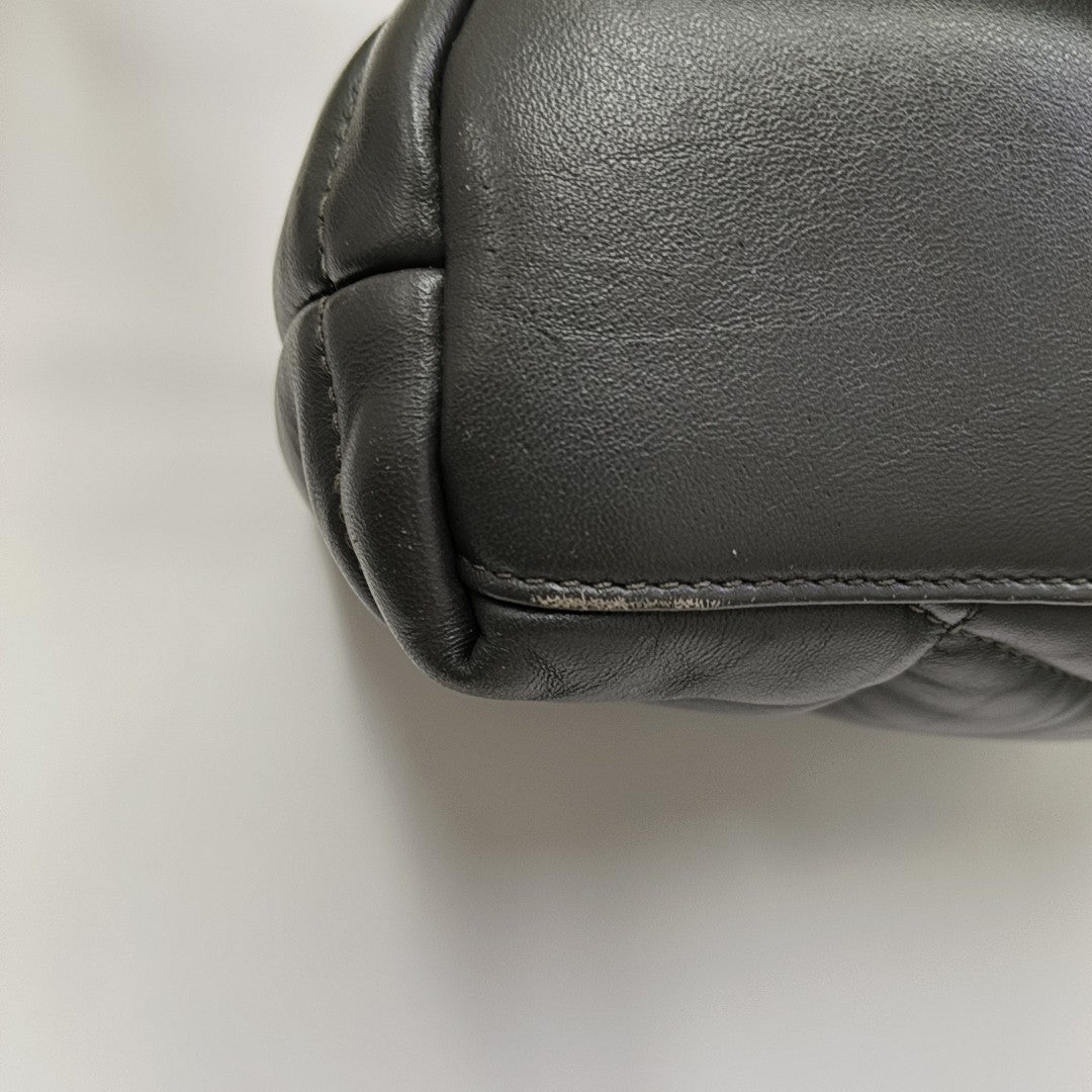 LOULOU Small Quilted Lambskin Gray