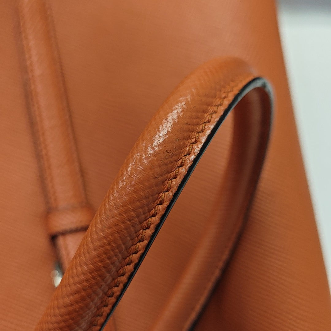 Double Large Saffiano Calfskin Orange