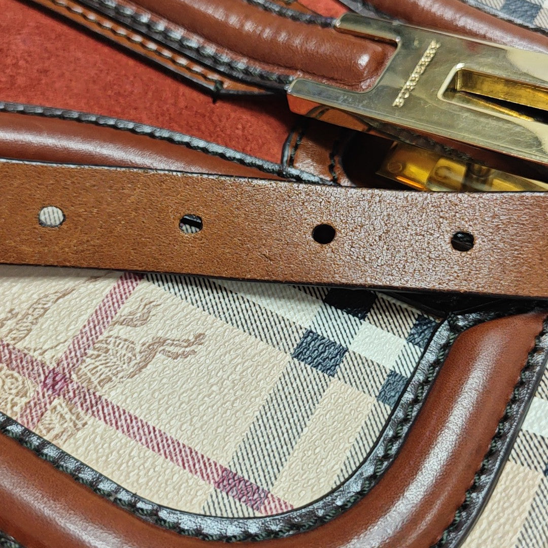 Coated Canvas Shoulder Bag Beige