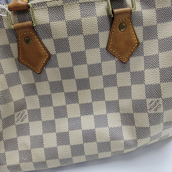 SPEEDY 25 Damier Azur Coated Canvas White