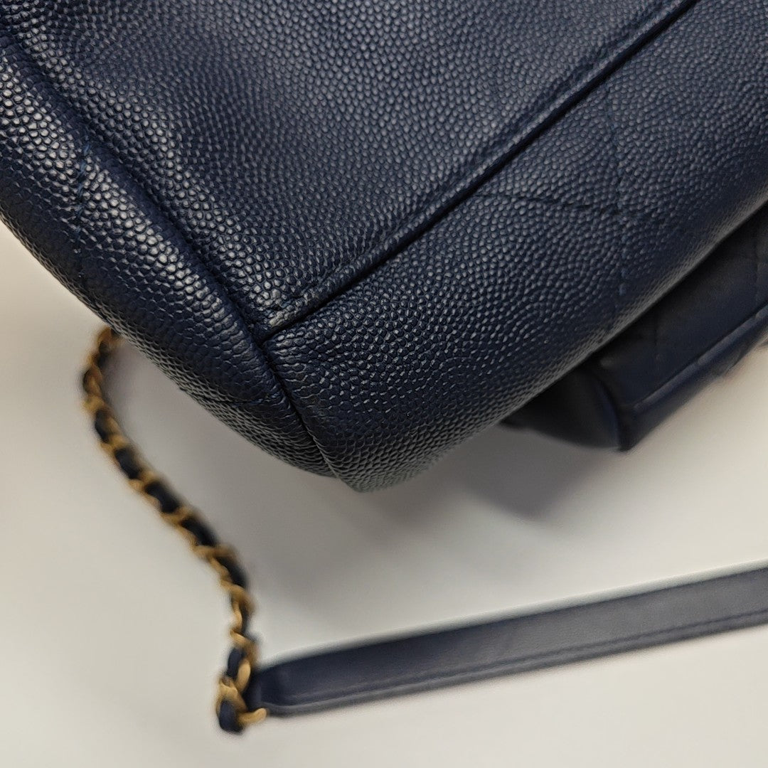 IN THE LOOP Quilted Grained Calfskin Blue