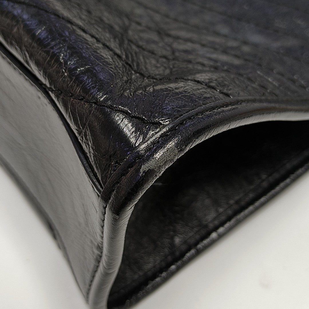 NIKI Medium Chevron Calfskin Black
