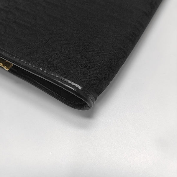 Oblique Canvas Clutch Black