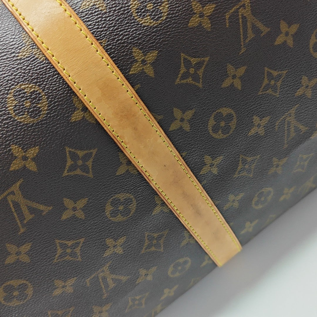 KEEPALL 60 Monogram Coated Canvas Brown