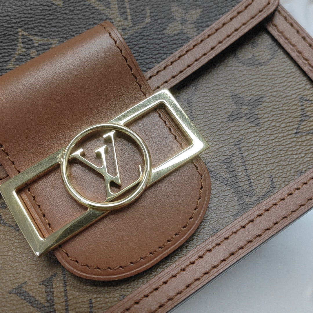 DAUPHINE Mini Monogram Coated Canvas Brown