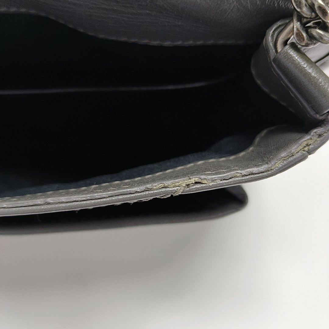 NIKI Small Chevron Calfskin Gray