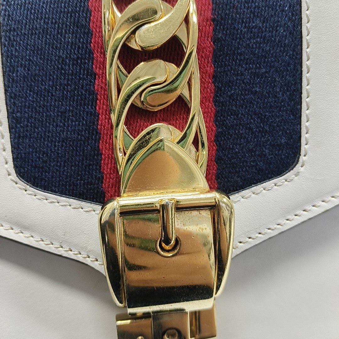Authenticated pre-owned  Sylvie Mini Calfskin White - Shoulder Bag at Looply
