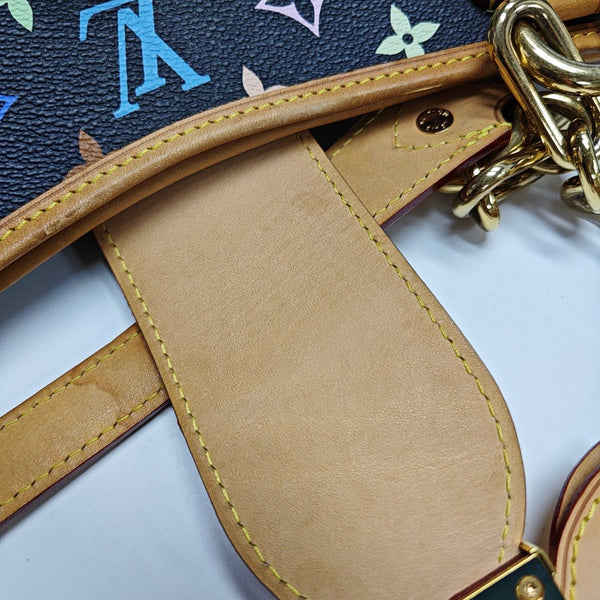 ANNIE MM Monogram Coated Canvas Black