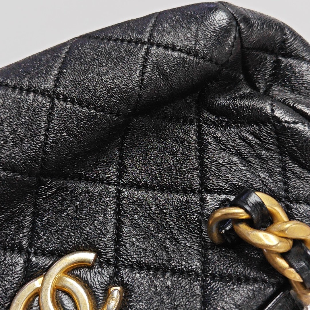 Quilted Calfskin Shoulder Bag Black