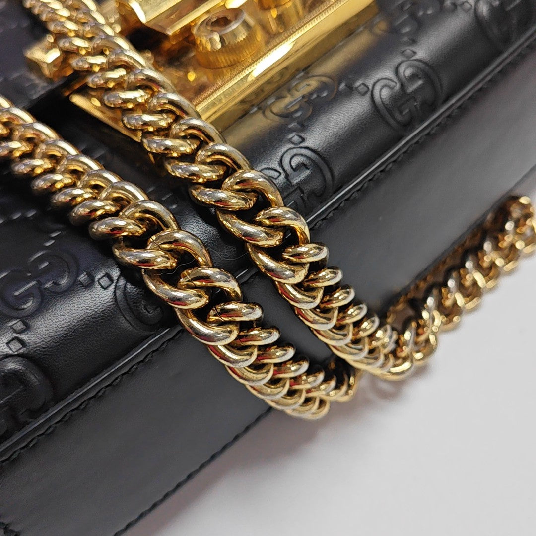 Padlock Small Monogram Calfskin Black