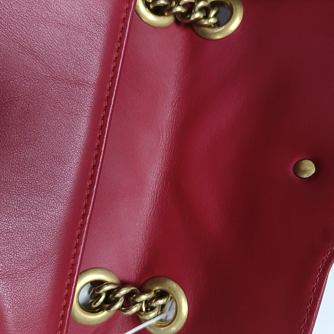 GG Marmont Small Quilted Calfskin Red