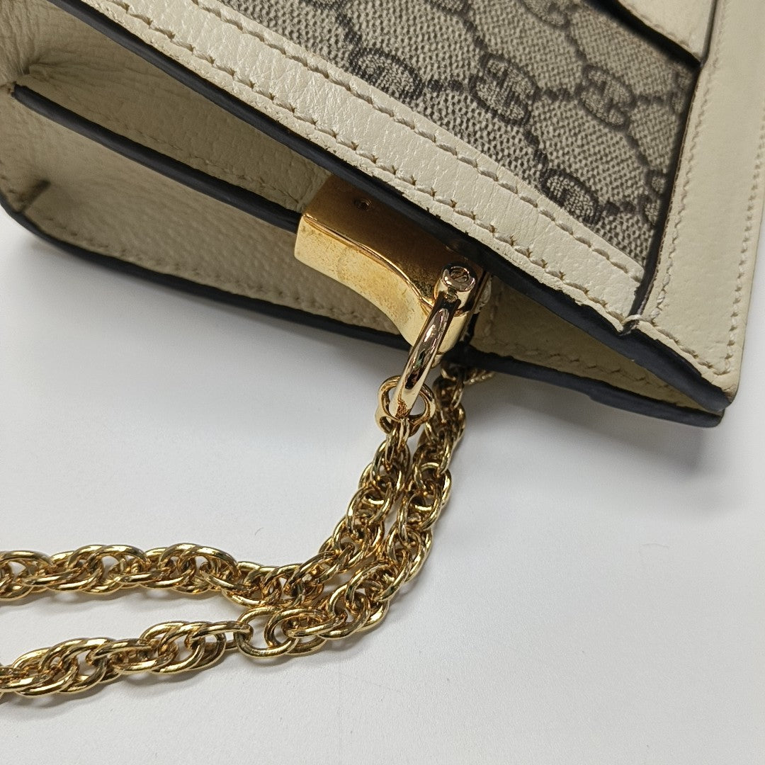 Ophidia Mini Monogram Coated Canvas Beige
