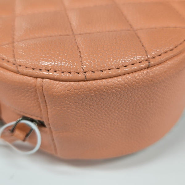 ROUND Quilted Grained Calfskin Pink