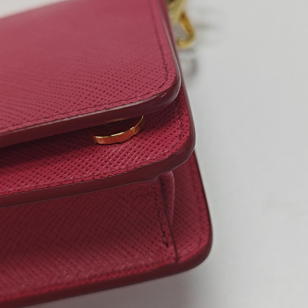 Saffiano Calfskin Shoulder Bag Red