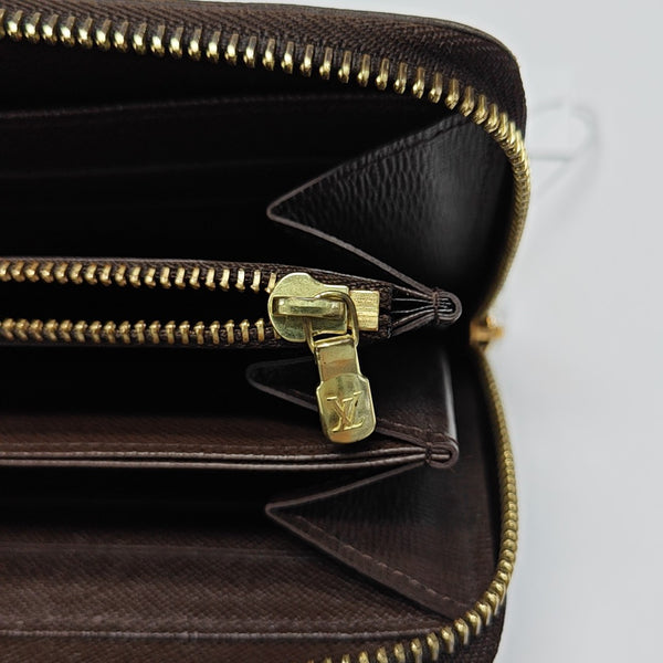 ZIPPY Damier Ebene Coated Canvas Brown Wallet