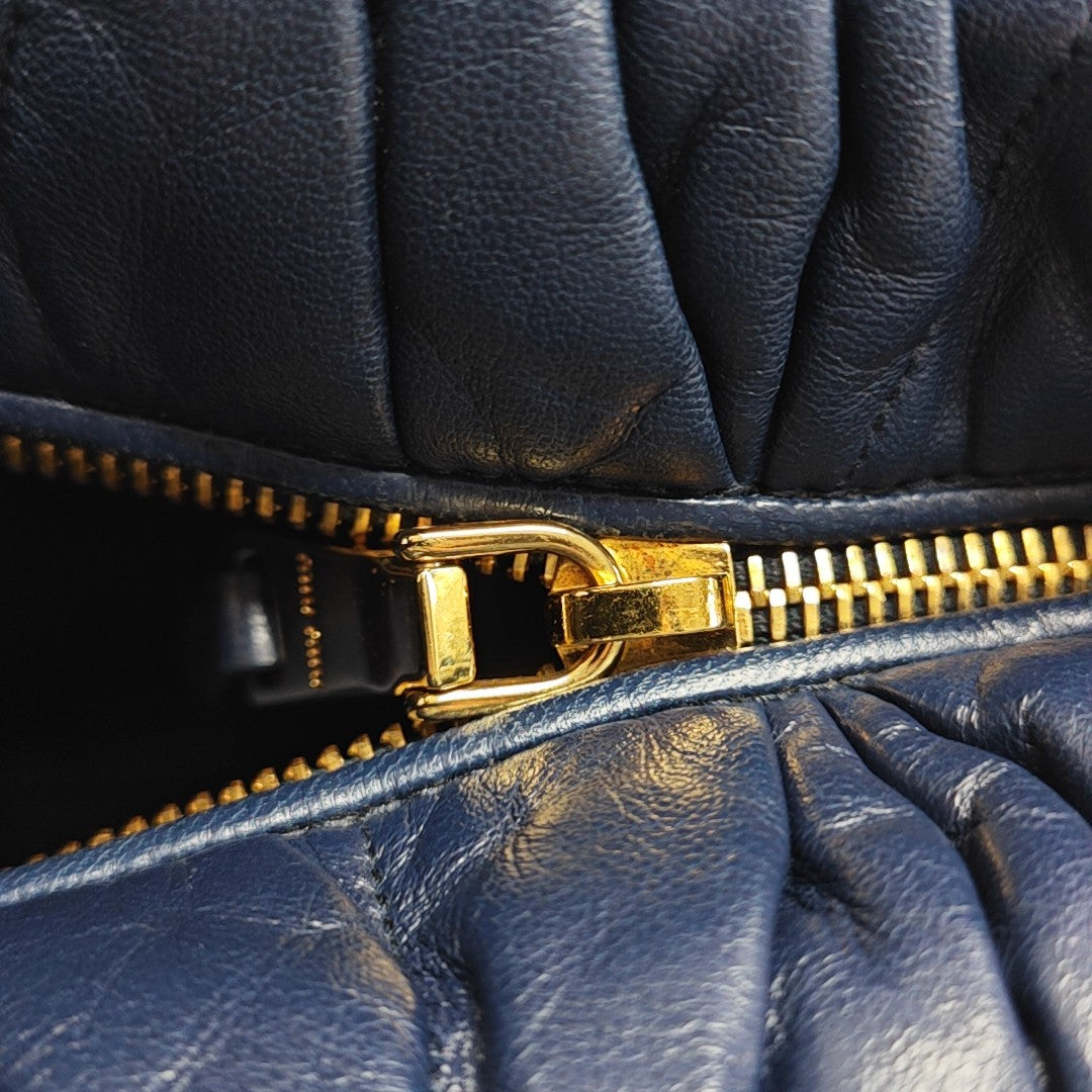 Bow Tote Lambskin Blue