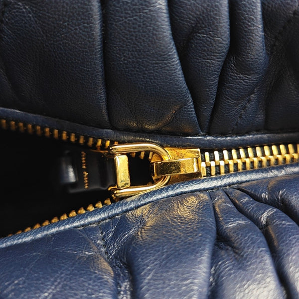 Bow Tote Lambskin Blue