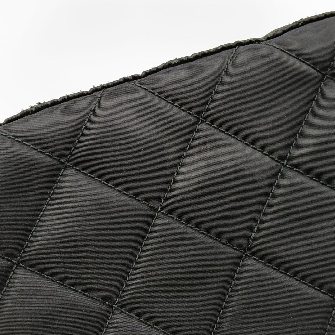 Quilted Nylon Shoulder Bag Black