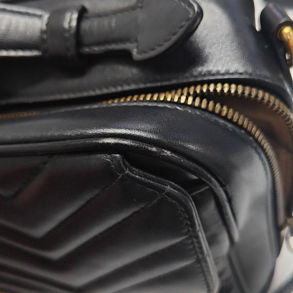 GG Marmont Medium Quilted Calfskin Black