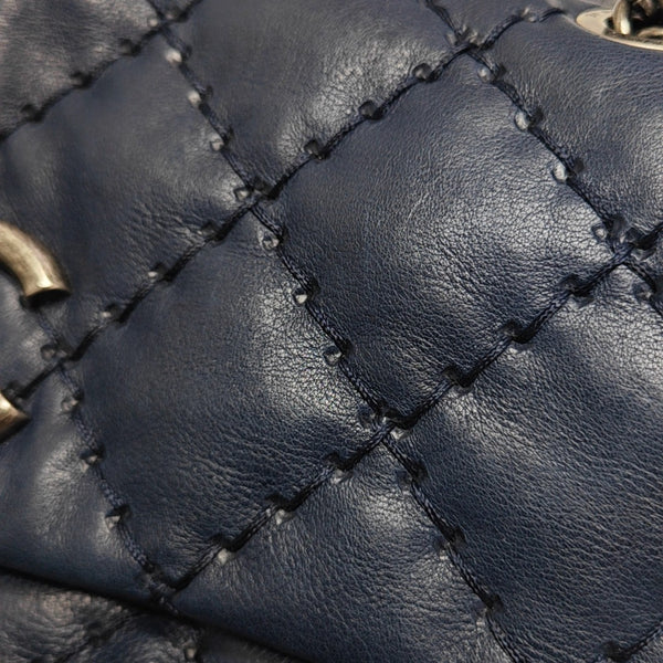 Quilted Calfskin Shoulder Bag Blue