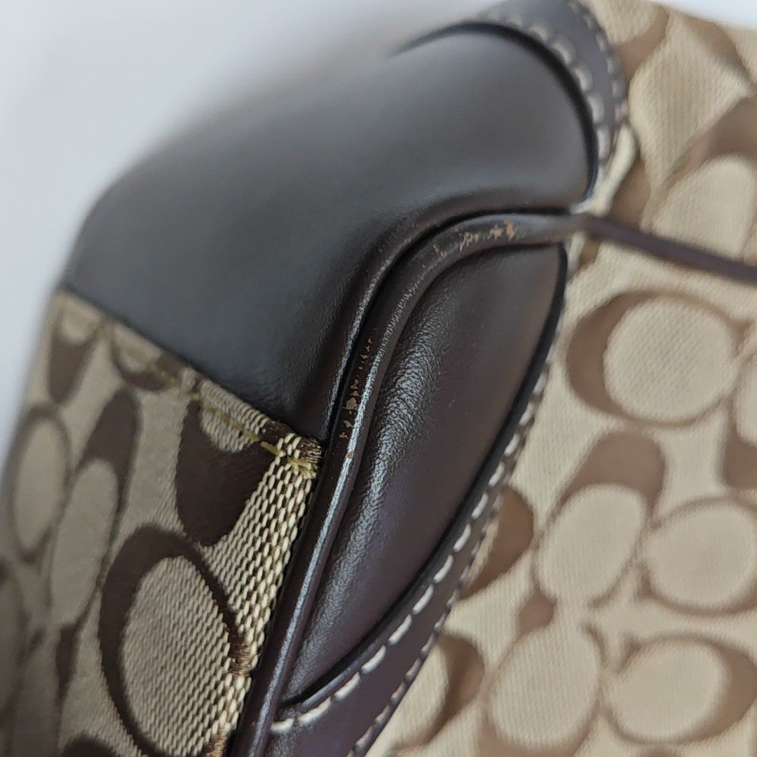 Monogram Canvas Tote Bag Brown