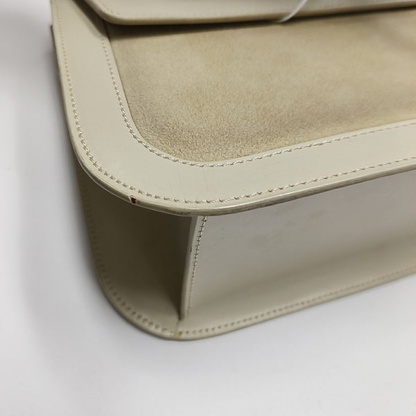 Suede Top Handle Bag Beige