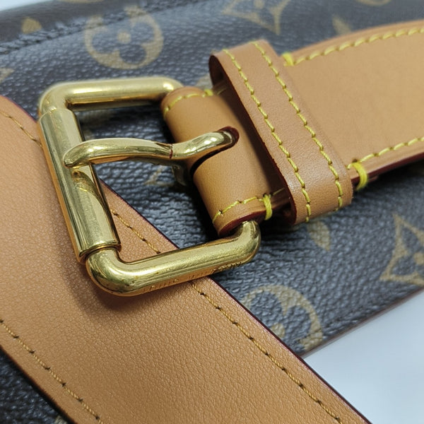 S LOCK Monogram Coated Canvas Brown