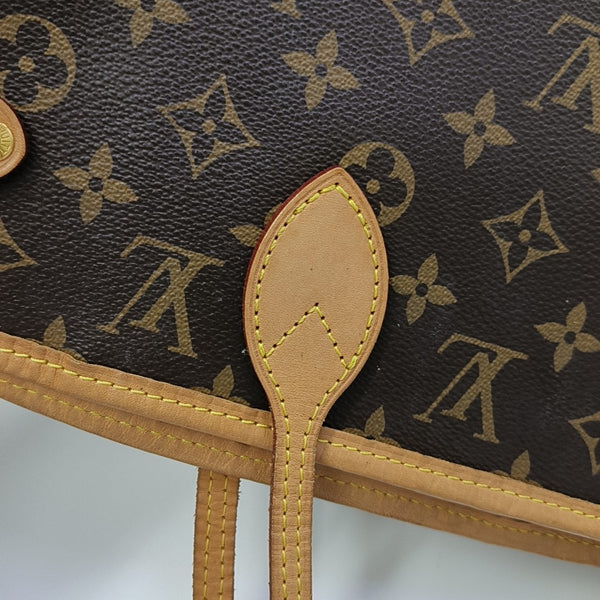 NEVERFULL MM Monogram Coated Canvas Brown