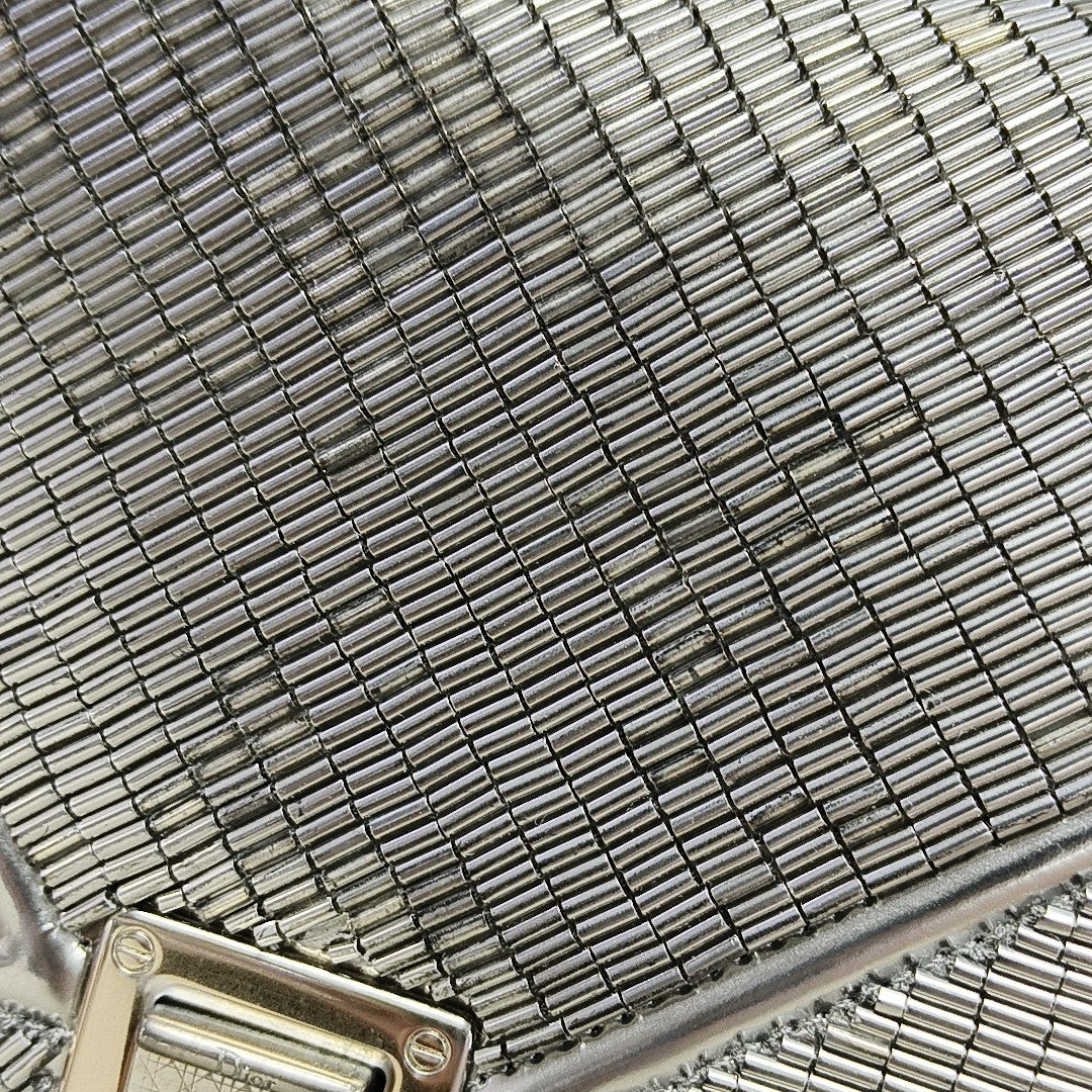 Diorama Small Cannage Calfskin Silver