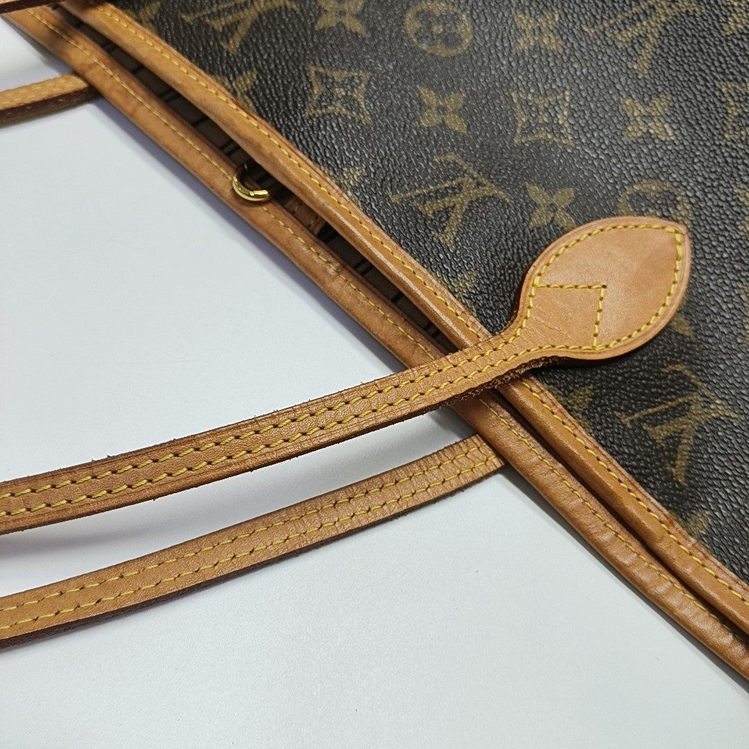 NEVERFULL MM Monogram Coated Canvas Brown