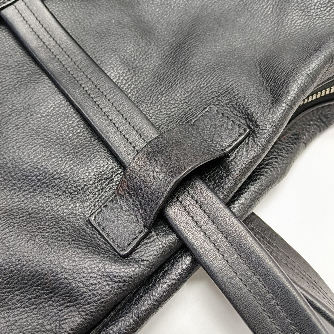 Calfskin Top Handle Bag Black