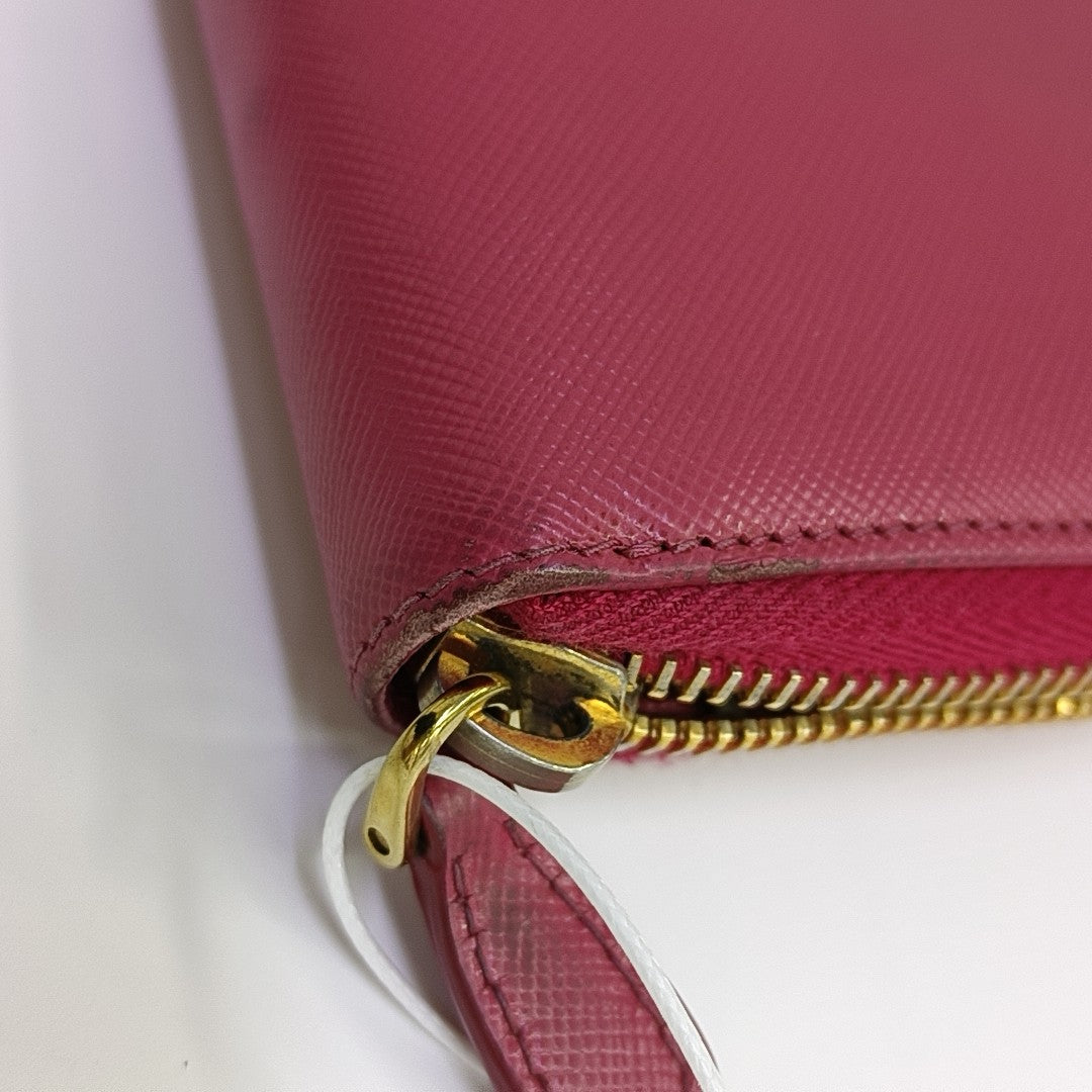 Zippy Wallet Saffiano Calfskin Red Wallet