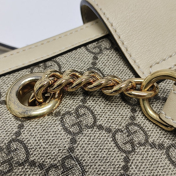 Padlock Small Monogram Coated Canvas Beige