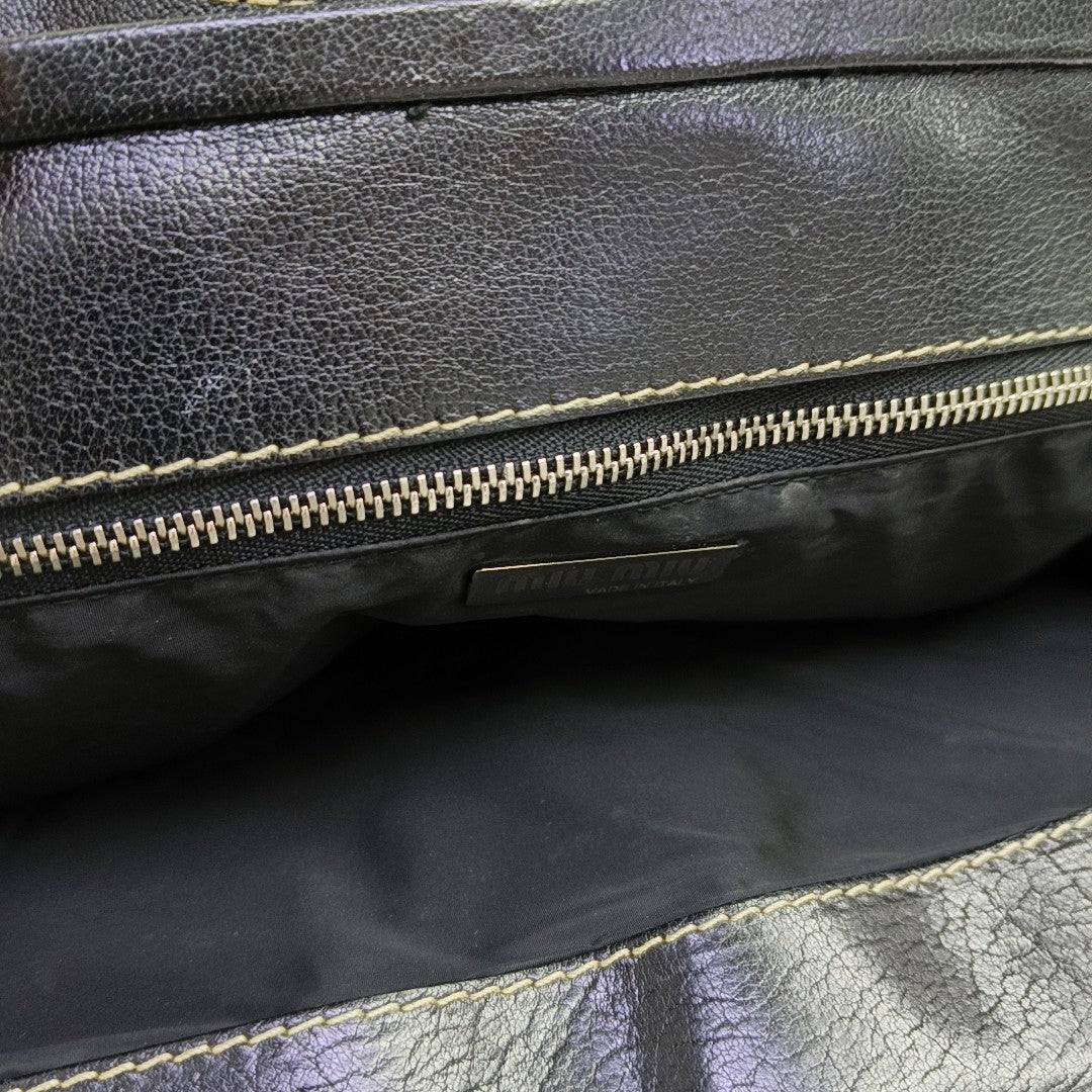 Quilted Calfskin Top Handle Bag Black