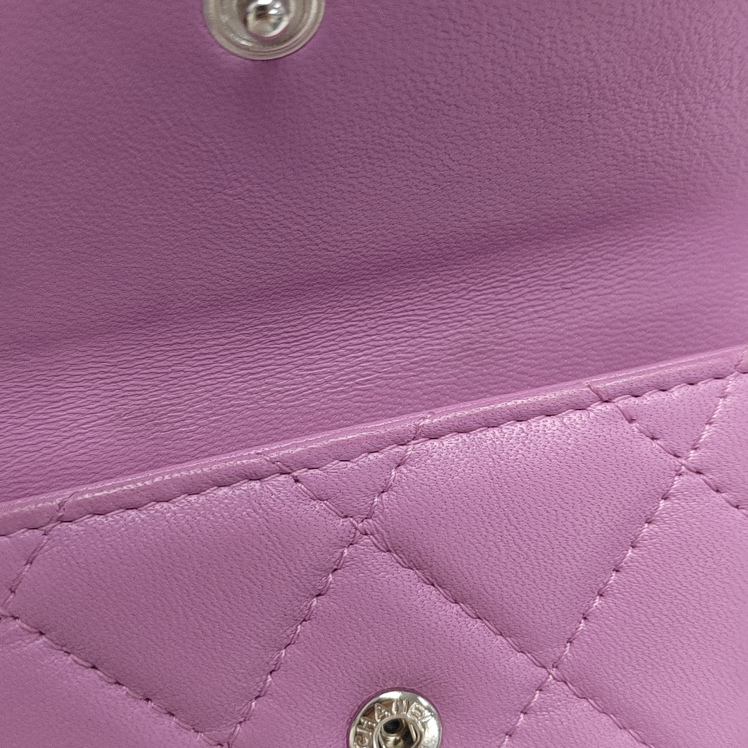 Quilted Lambskin Wallet Purple