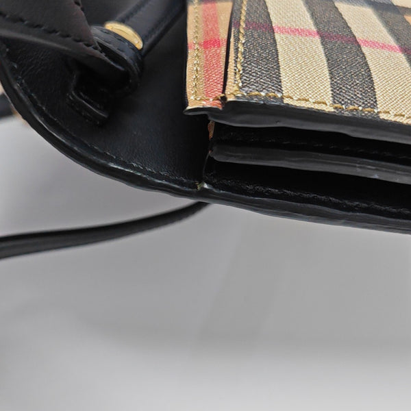 Coated Canvas Shoulder Bag Brown
