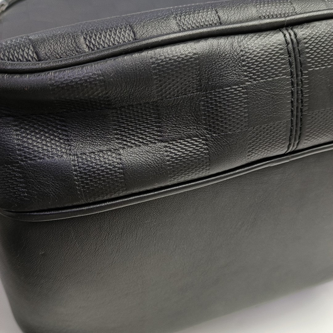 MICHAEL Damier Graphite Calfskin Black