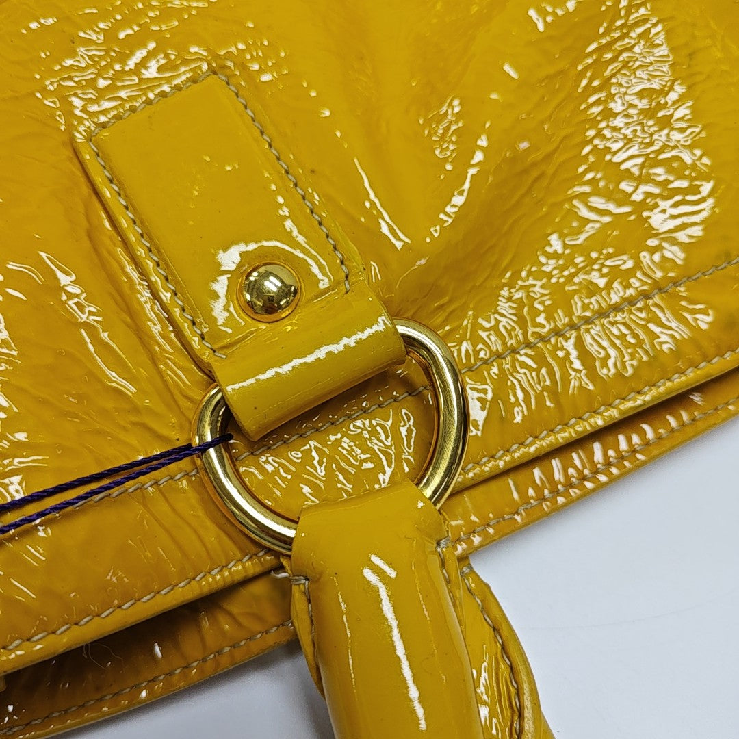 Patent Leather Shoulder Bag Yellow