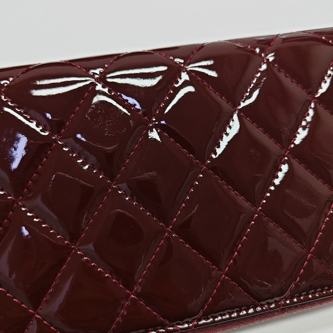 Quilted Calfskin Wallet Red