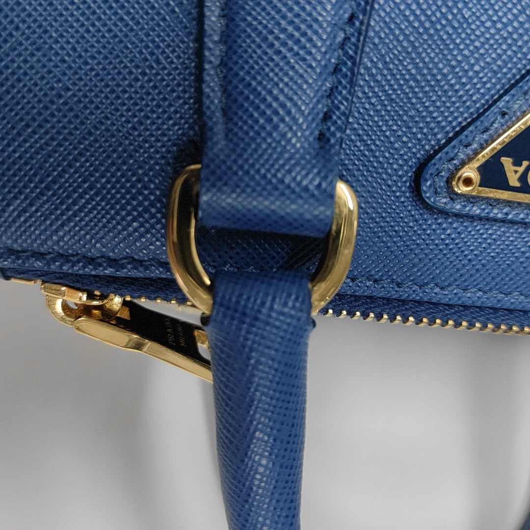 Galleria Super Mini Saffiano Calfskin Blue