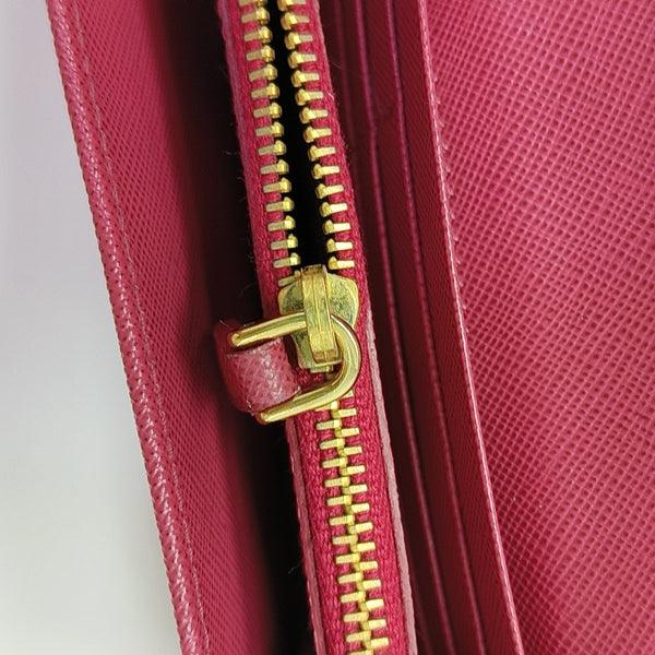 Fold Wallet Saffiano Calfskin Red Wallet