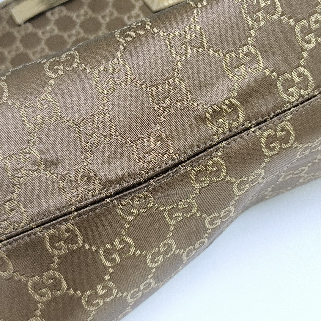 Monogram Coated Canvas Tote Bag Brown