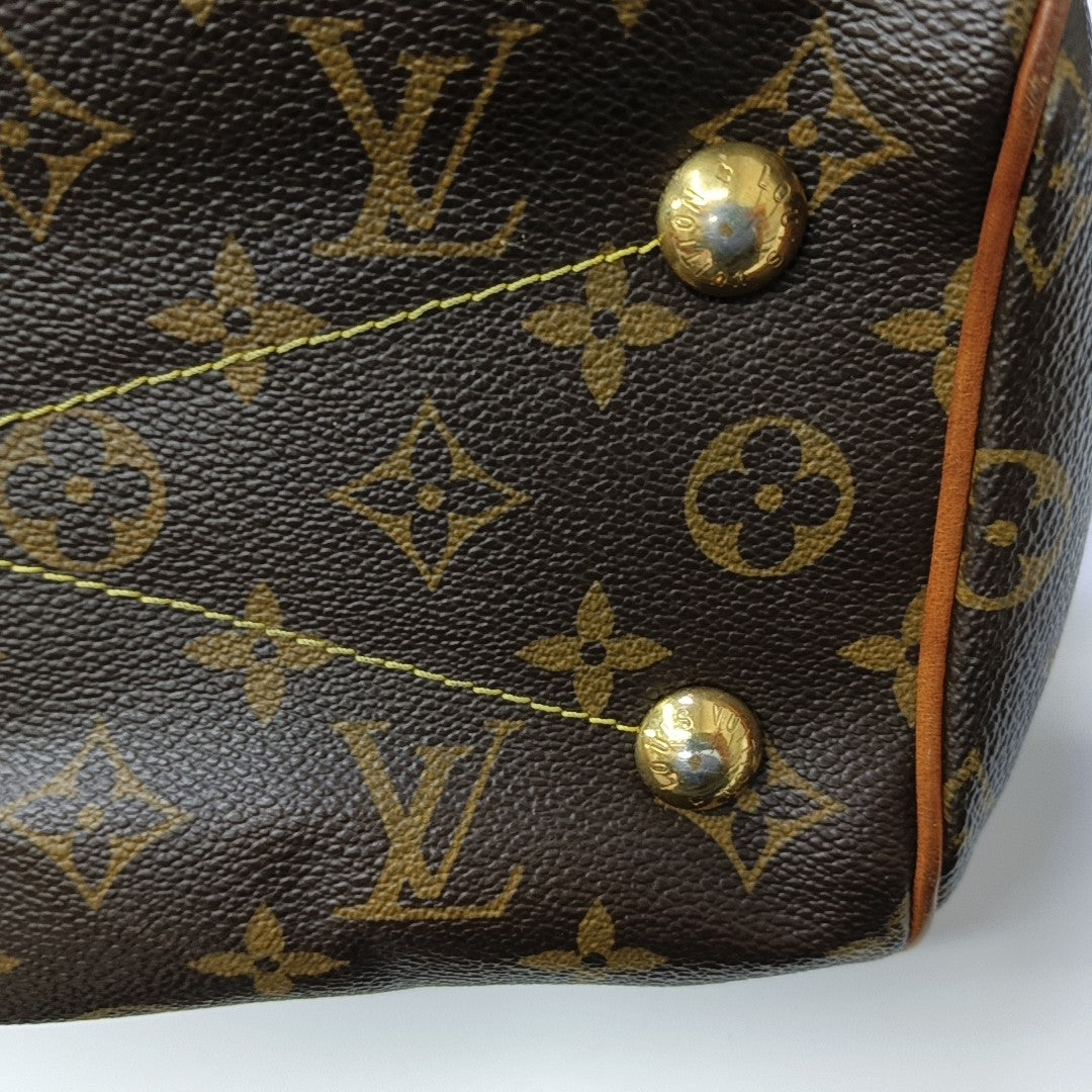 Monogram Coated Canvas Top Handle Bag Brown
