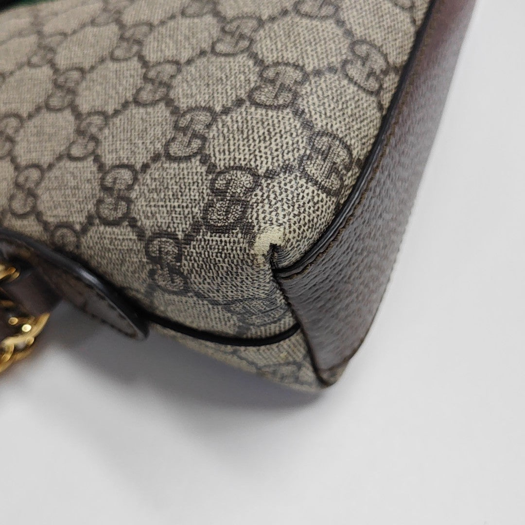 Ophidia Small Monogram Lona Revestida Beige